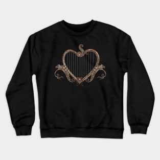 Elegant harp made from a heart Crewneck Sweatshirt